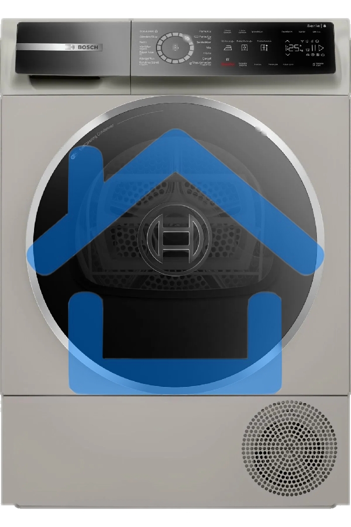 Сушильная машина Bosch WQB245BXME серый, 9 кг, сушка - конденсационная, программ - 14, 59.8 x 84.2 x 66.2 см