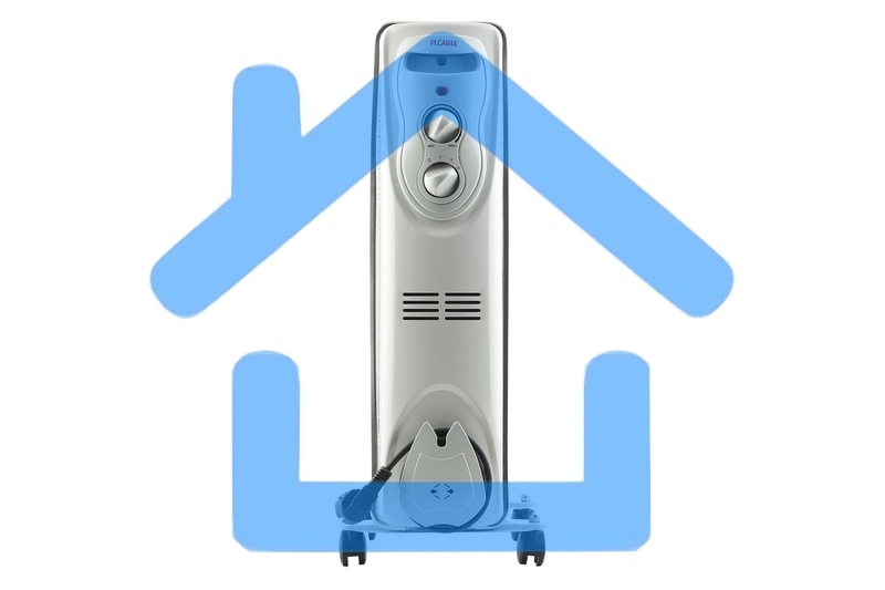 Обогреватель масляный Ресанта ОМ- 9Н (9 секций), белый, 2000 Вт, 20 м2, термостат 67/3/8