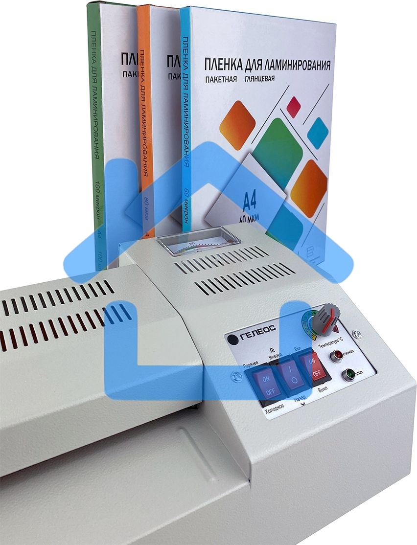 Ламинатор ГЕЛЕОС ЛМ A4 Про, А4, 2х250 (пленка 60-250мкм), 620 мм/мин, 4 вала, реверс, металл. корпус, мах толщина 2мм