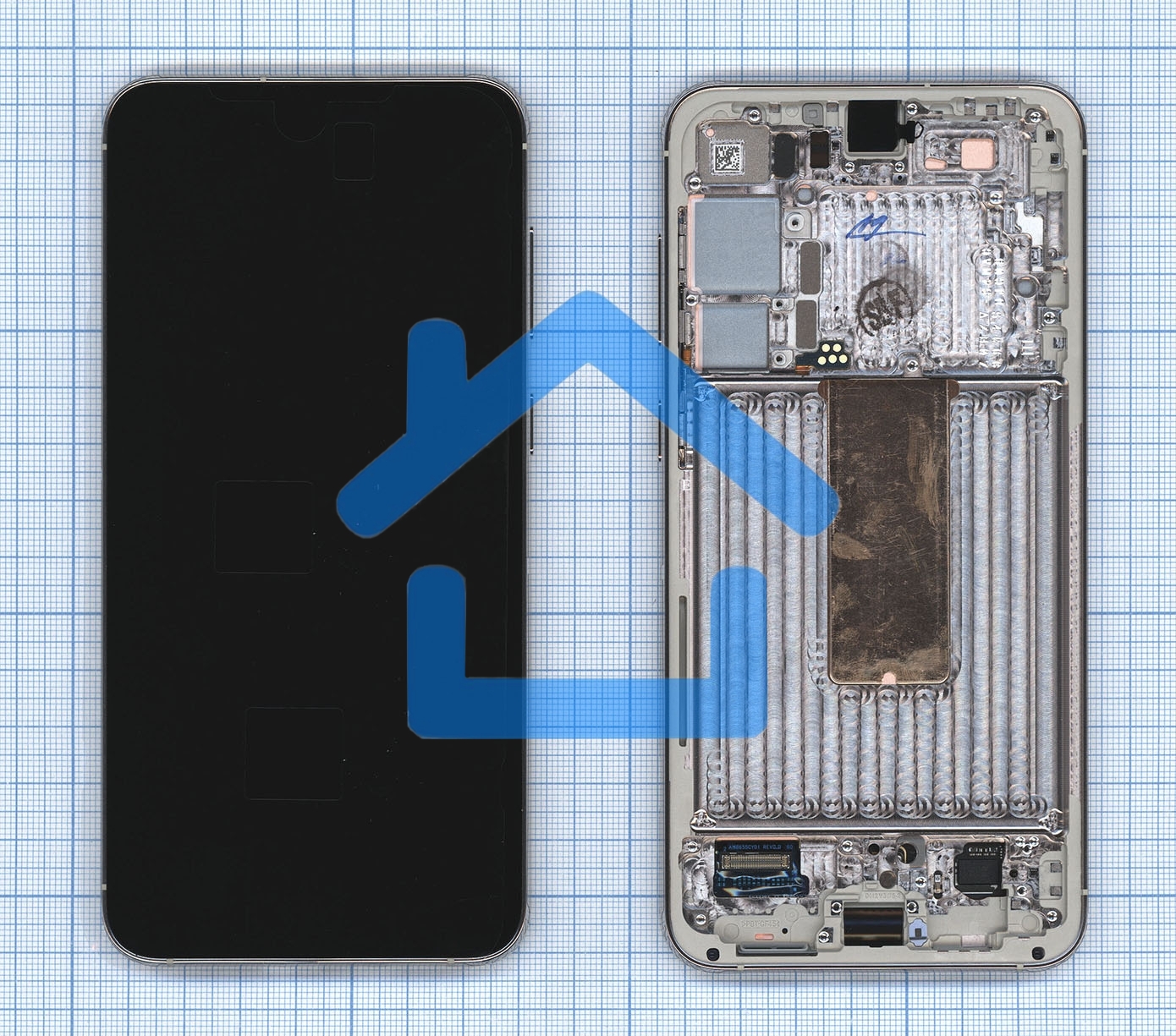 Дисплей для Samsung Galaxy S23 Plus 5G S916B в сборе с тачскрином ServicePack бежевый GH82-30476B