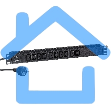 Блок розеток горизонтальный ExeGate ServerPro PDU-19H005 Al-10C13-EU3, 19