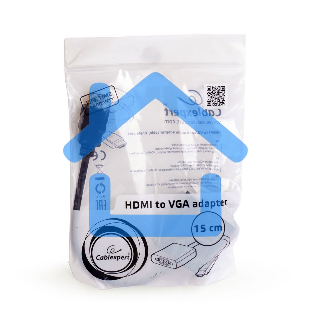 Переходник Gembird-Cablexpert Переходник HDMI-VGA, 19M/15F (A-HDMI-VGA-03)