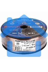 Кабель акустический, 2х0.75 м м , прозрачный BLUELINE, 100 м Rexant 01-6204-3
