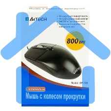 Мышь проводная A4Tech OP-720 черный, 1000 dpi, PS/2, кнопки - 3