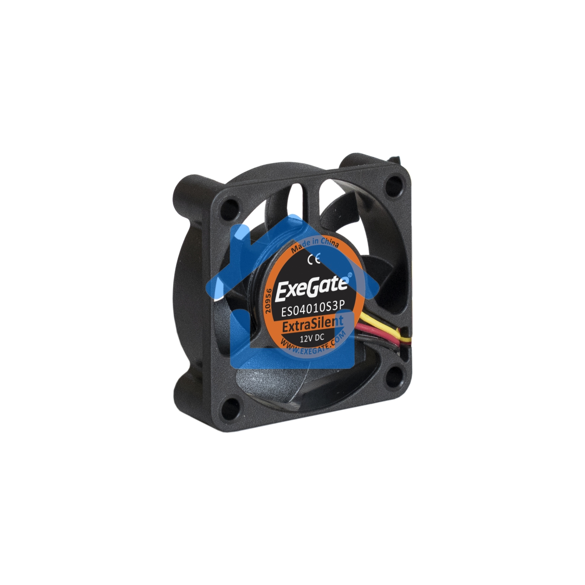 Вентилятор для корпуса ExeGate ExtraSilent ES04010S3P черный, 40 мм, 4000 об/мин, 19 дБ, 3 pin