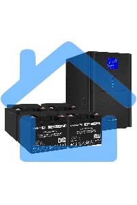 Комплект ИБП EX295991RUS + батарея 40Aч EX282976RUS 4шт (инвертор, синус, для котла) ExeGate SineTower SZ-5000.LCD.AVR.2SH.1C13.T.RJ.USB <5000VA/4000W, чистый синусоида, LCD дисплей, AVR, 2*Schuko+1*C13++клеммы, RJ45/11, USB, линейно-интерактивный, черный