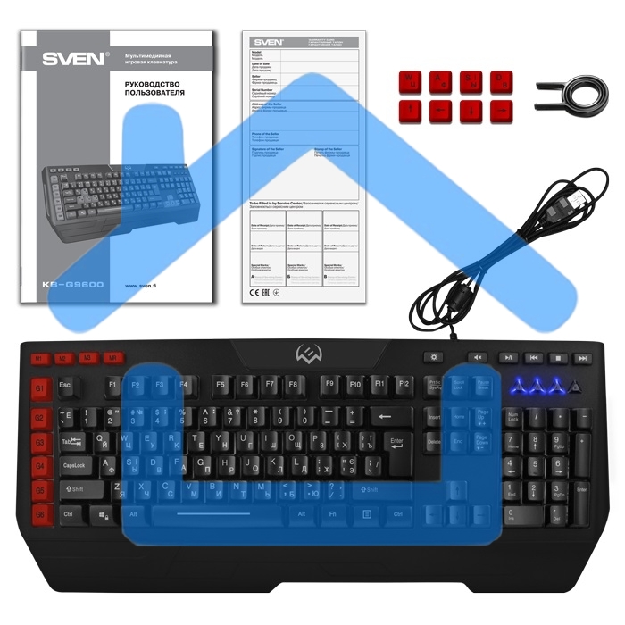 Игровая клавиатура SVEN KB-G9600 (USB, 120 кл, ПО, RGb-подсветка)