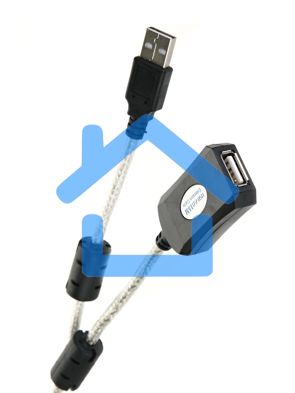 Кабель удлинитель Aopen активный ACU823-15M, USB2.0-repeater AM/AF 15м