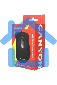 Мышь проводная Canyon CM-2 черный, 800 dpi, USB, кнопки - 3