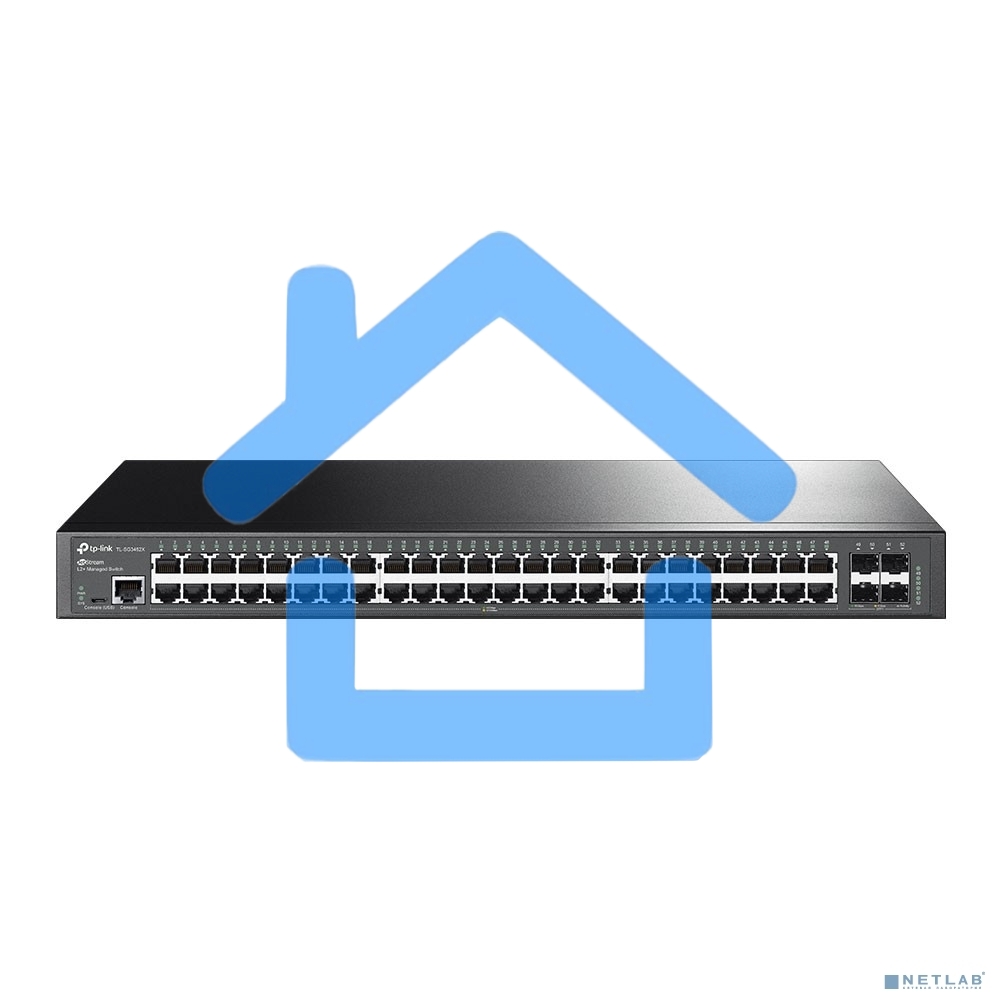 Коммутатор 48-портовый гигабитный управляемый уровня 2+ TP-Link TL-SG3452X JetStream с четырьмя слотами SFP+ 10 Gbит/с