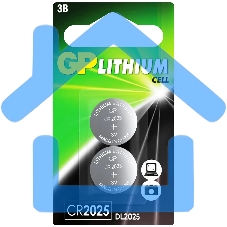 Батарея GP Lithium CR2025 (2шт) блистер