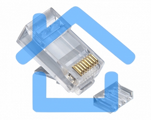 Вилка RJ-45 (8P8C) PLUG5UP-INSERT универсальная кат.5e со вставкой, контакты 30 микродюймов