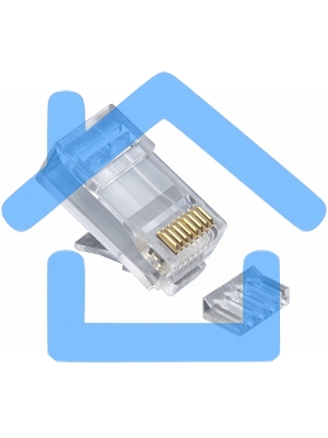 Вилка RJ-45 (8P8C) PLUG5UP-INSERT универсальная кат.5e со вставкой, контакты 30 микродюймов