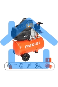 Компрессор PATRIOT EURO 24-240K + набор пневиоинструмента KIT 5В1.5кВт 220В 240л/мин 24л