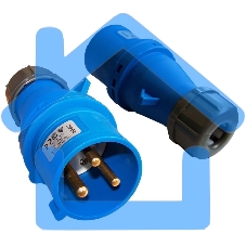 Вилка Lanmaster LAN-IEC-309-32A1P/M IEC 309 32A 250V blue
