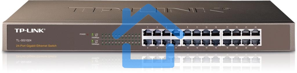 Сетевой коммутатор TP-Link SMB TL-SG1024 Коммутатор 24LAN 10/100/1000Mb/s Unmanagersd Gigabit Rackmount Switch