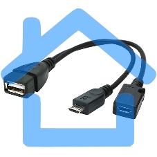 Кабель USB2.0 OTG Cablexpert A-OTG-AFBM-004 USBAF/MicroBM, 0.15м, с доп питанием, пакет