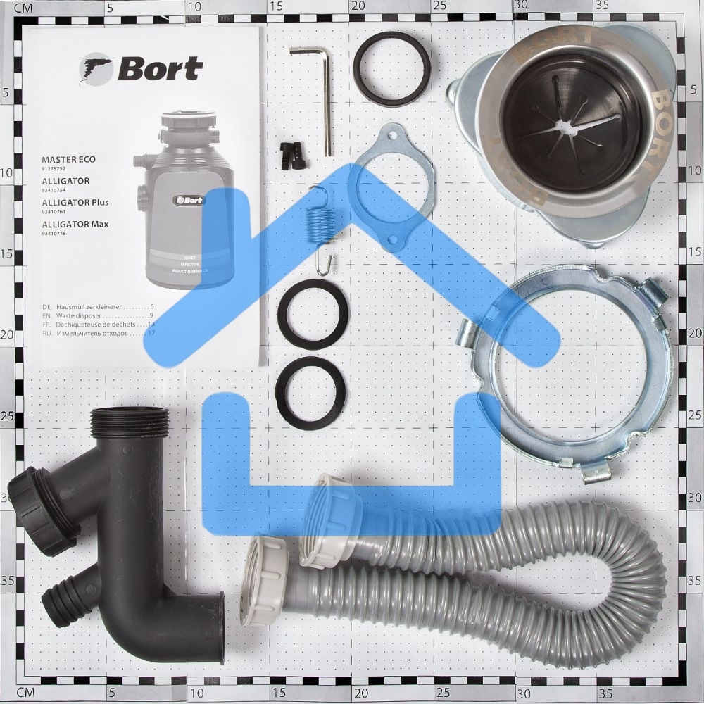 Измельчитель пищевых отходов Bort Alligator Max, 560 Вт., объем 1 600 мл., ПДУ