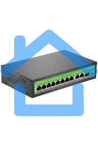 Коммутатор Digma DSP208G-2G-1S-T120 (L2) 10x1Gbит/с 1SFP 8PoE 8PoE+ 120W неуправляемый