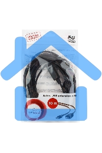 Кабель-удлинитель USB2.0 активный Gembird/Cablexpert UAE-01-10M, AM/AF, 10м