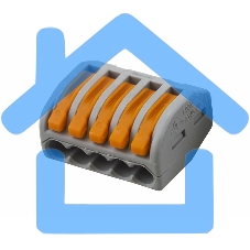 Универсальная клемма, 5-проводная, серая (0,08-2,5/4 мм²) (40 шт./уп.) WAGO 222-415