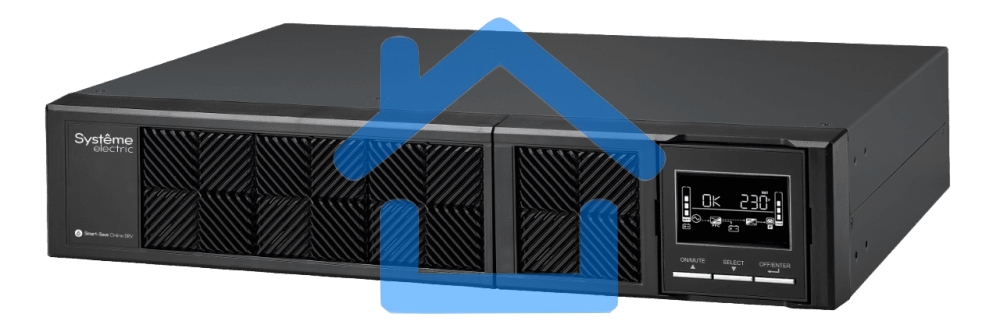 Источник бесперебойного питания Systeme Electriс Smart-Save Online SRV, 3000VA/2700W, On-Line, Rack 2U(Tower convertible), LCD, Out: 6xC13+1xC19, SNMP Intelligent Slot, USB, RS-232