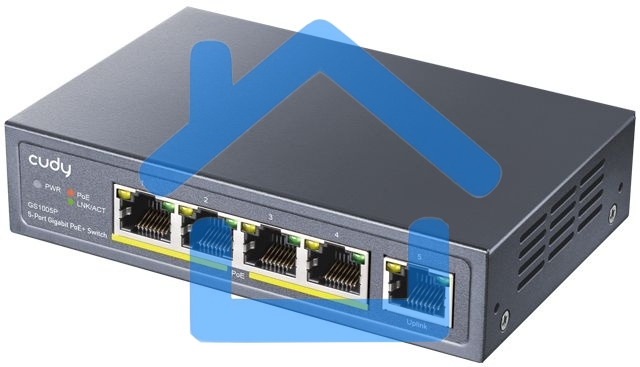 Коммутатор Cudy GS1005P (L2) 5x1Гбит/с 5PoE 60W неуправляемый