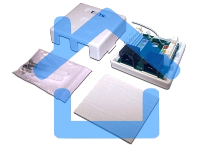 Настенная розетка, 2 порта RJ-45 категории 6, STP, белая
