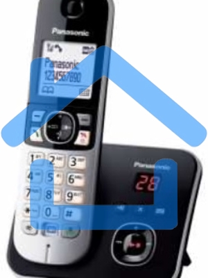 Телефон беспроводной (DECT) Panasonic KX-TG6821RUB черный, автоответчик,определитель номера,телефонный справочник 120 зап.