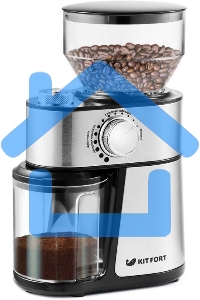 Кофемолка Kitfort КТ-717 230Вт сист.помол.:ротац.нож вместим.:100гр нержавеющая сталь/черный