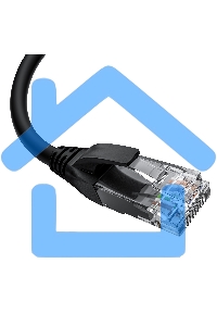Патч-корд GCR прямой 2.0m UTP кат.5e, черный, левый угол, литой, ethernet high speed, RJ45, T568B, GCR-53151