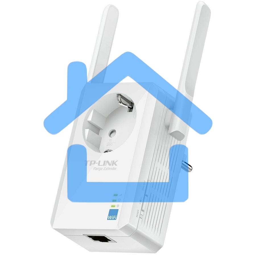 Сетевой адаптер TP-Link SOHO TL-WA860RE 300Mbps Wireless N Wall Plugged Range Extender with AC Passthrough, QCA(Atheros), 2T2R, 2.4GHz, 802.11b/g/n, 1 10/100Mbps LAN port, Range Extender button, Range Extender mode, suppo поставляется без кабеля RJ-45