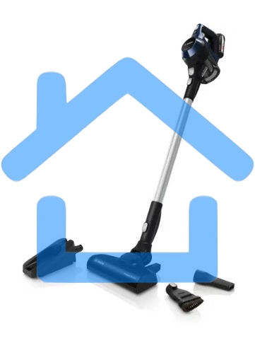 Пылесос вертикальный Bosch Unlimited BCS611P4A POWER FOR ALL 18V синий/черный, питание от аккумулятора, уборка сухая, работа от АКБ max 30 мин