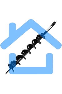 Шнек для грунта Denzel E-80, диаметр 80 мм, длина 800 мм, соединение 20 мм, несъемный нож