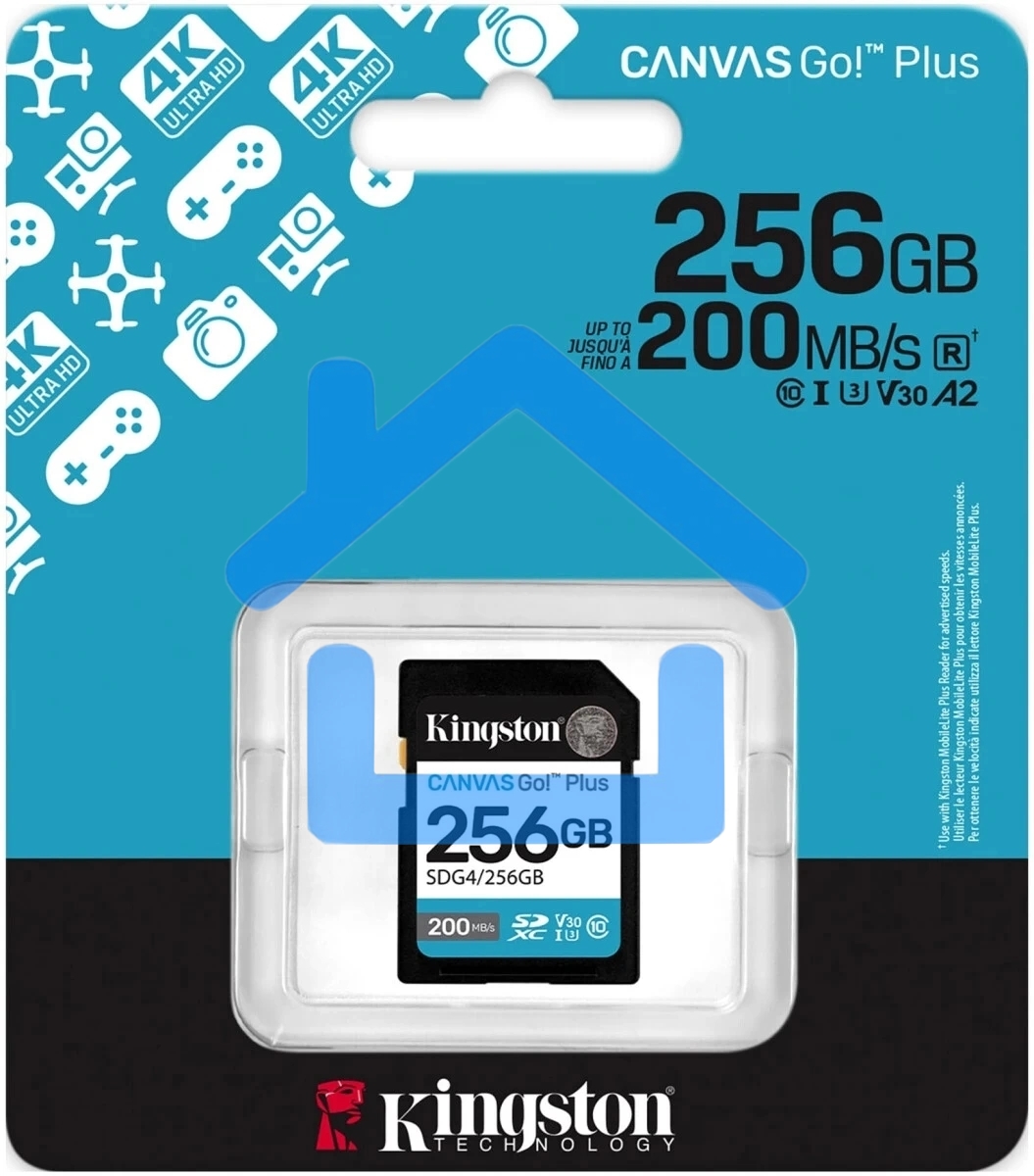 Флеш карта SDXC 256Gb Kingston SDG4/256Gb Canvas Go! Plus V30