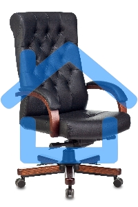 Кресло руководителя Бюрократ T-9928WALNUT черный, кожа, крестовина металл/дерево