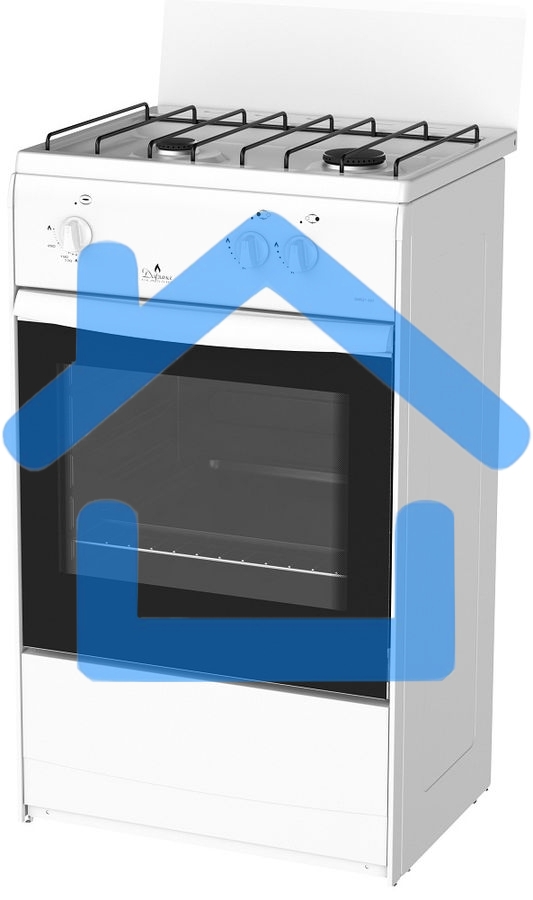 Плита газовая Darina 1AS GM 521 001 W белый/черный, конфорок 2 шт, духовка 45 л, 50 см x 85 см x 41 см