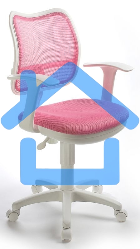 Кресло компьютерное Бюрократ CH-W797/PK/TW-13A TW-13A розовый, спинка сетка, сиденье розовый, колеса белый/розовый, пластик белый