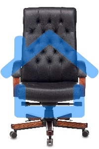 Кресло руководителя Бюрократ T-9928WALNUT черный, кожа, крестовина металл/дерево