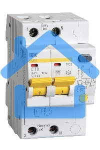 Выключатель автоматический дифференциального тока IEK АД12 2Р 10А 10мА