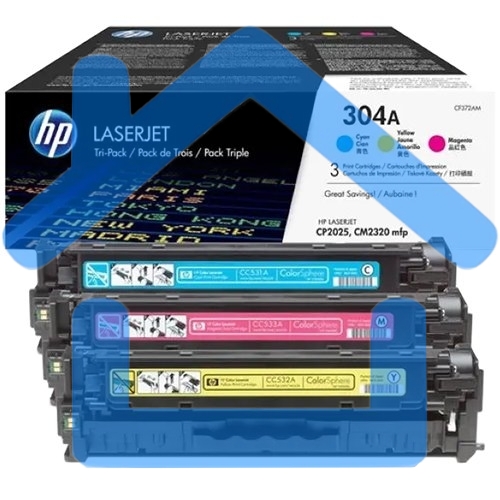 Картридж лазерный комплект HP CF372AM голубой/пурпурный/желтый для Color Laser Jet CP2025, CM2320mfp (3 х 2800)
