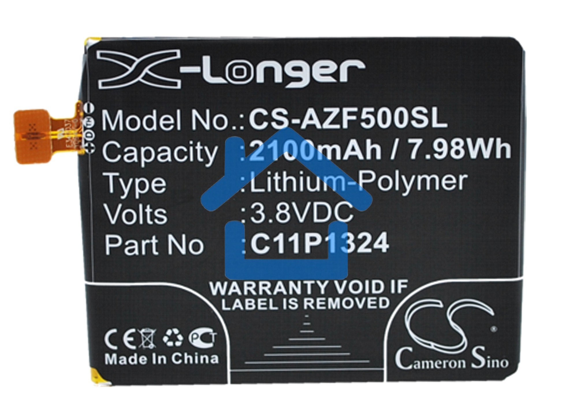 Аккумулятор CameronSino CS-AZF500SL C11P1324 для Asus ZenFone 5 A501CG 3.8V / 2100mAh / 7.98Wh