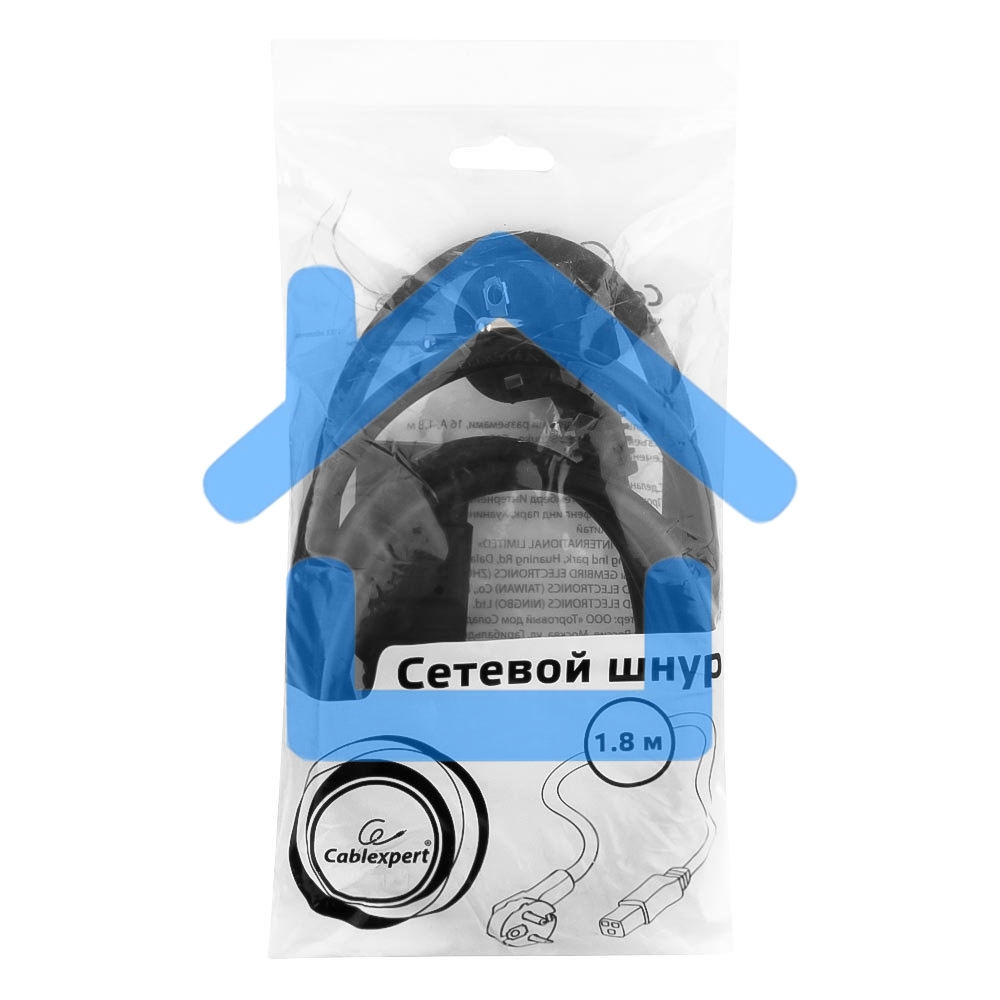 Кабель питания для UPC Gembird/Cablexpert, 1.8м, Schuko-С19, 16А, черный, с заземлением(PC-186-C19)