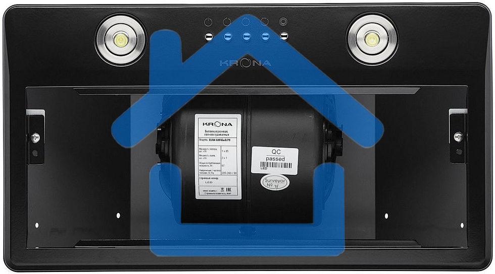 Вытяжка встраиваемая KRONA Runa 600 PB черный, 60 см, 845 куб. м/ч, 53 дБ