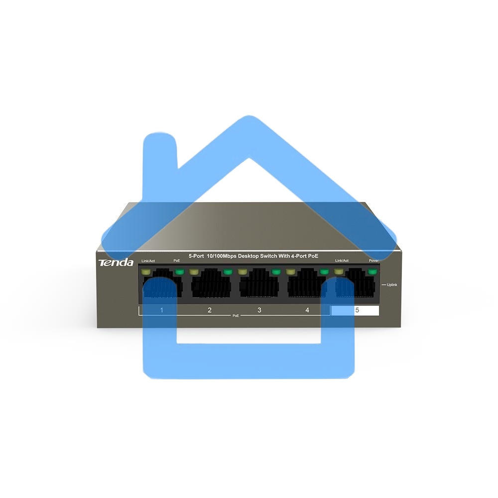 Коммутатор Tenda TEF1105P-4-38W 5PORT 10/100M