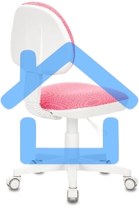 Кресло детское Бюрократ KD-3, на колесиках, ткань, розовый