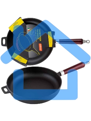 Сковорода MALLONY CIF26-W чугунная с деревянной ручкой, диам - 26 см