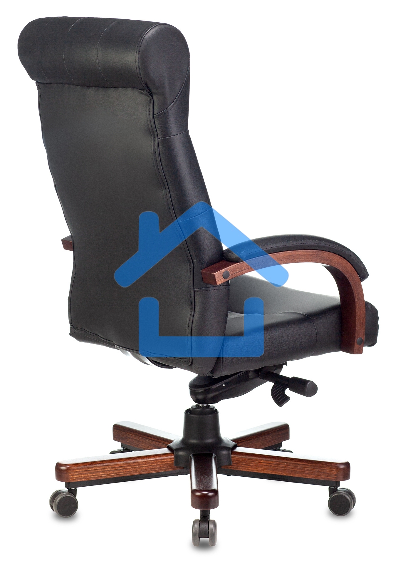 Кресло руководителя Бюрократ T-9928WALNUT черный, кожа, крестовина металл/дерево