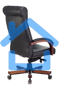 Кресло руководителя Бюрократ T-9928WALNUT черный, кожа, крестовина металл/дерево