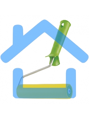 Валик прижимной резиновый с ручкой, 150 мм, D ручки - 6 мм Сибртех